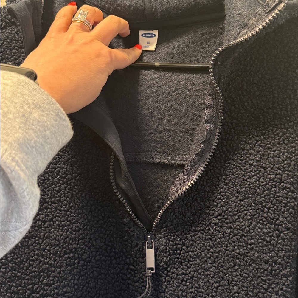 Old Navy Navy Blue Sherpa Jacket - Picture 5 of 8